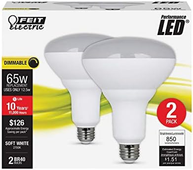 Feit Electric Performance BR40 E26 (Medium) LED Bulb Soft White 65 Watt Equivalence 2 pk