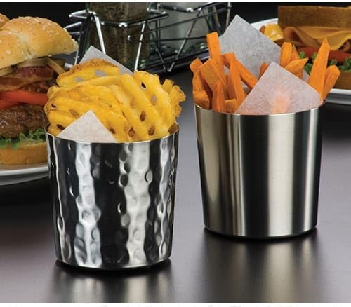 American Metalcraft FFHM37 Hammered Finish S/S Fry Cup