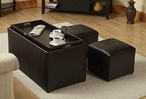 Convenience Concepts Sheridan 3 Piece Living Room Set with Storage, Espresso