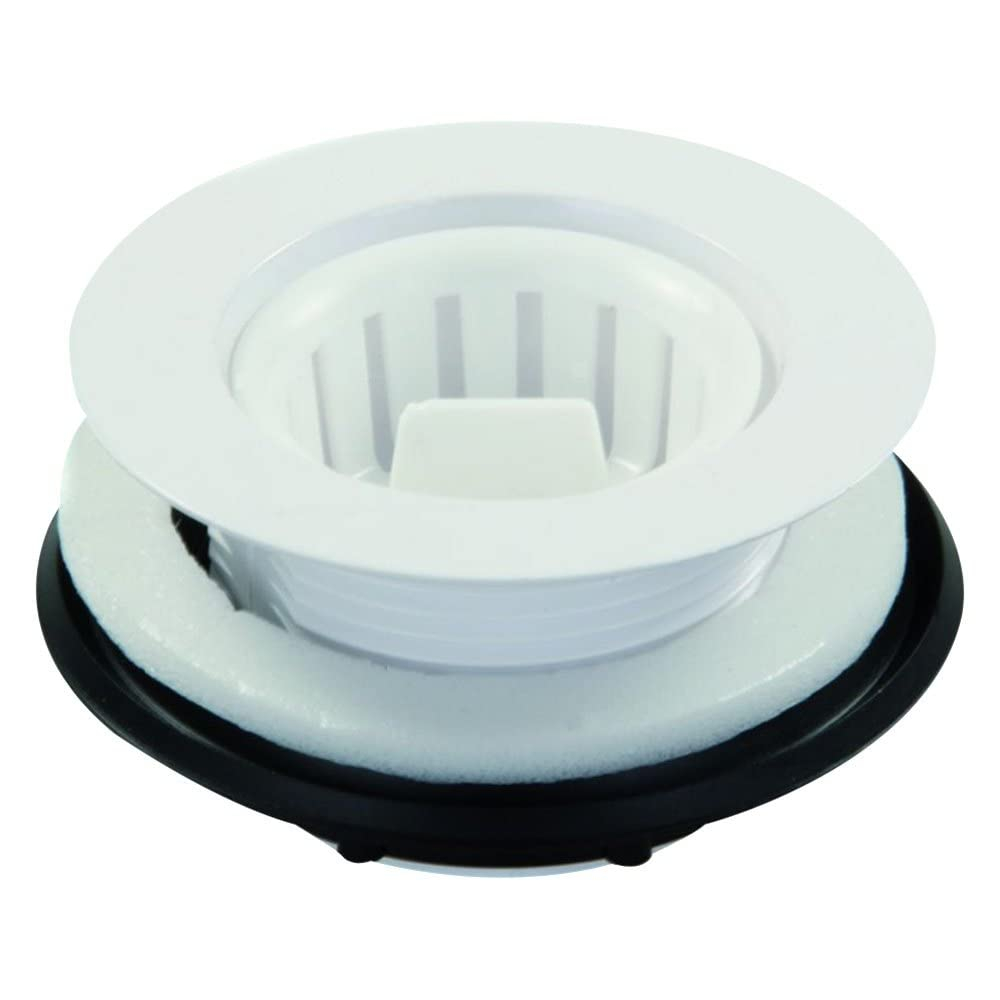 White Plastic Strainer with Threaded Basket for 2 Inch Drain
