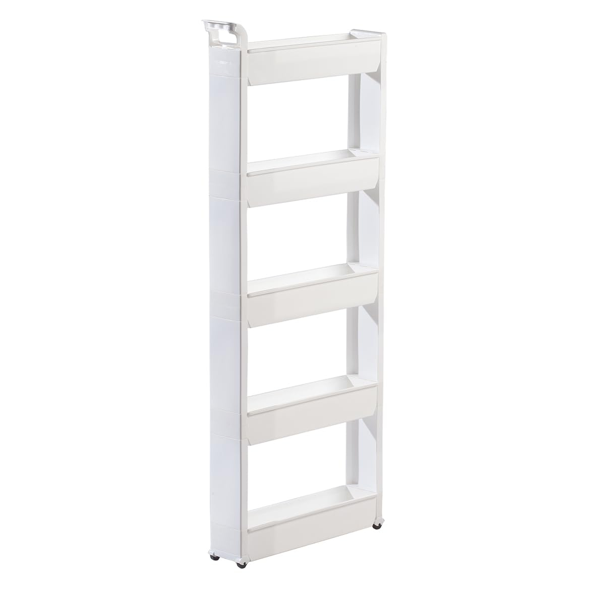 White 5-Tier Slim Rolling Storage Cart