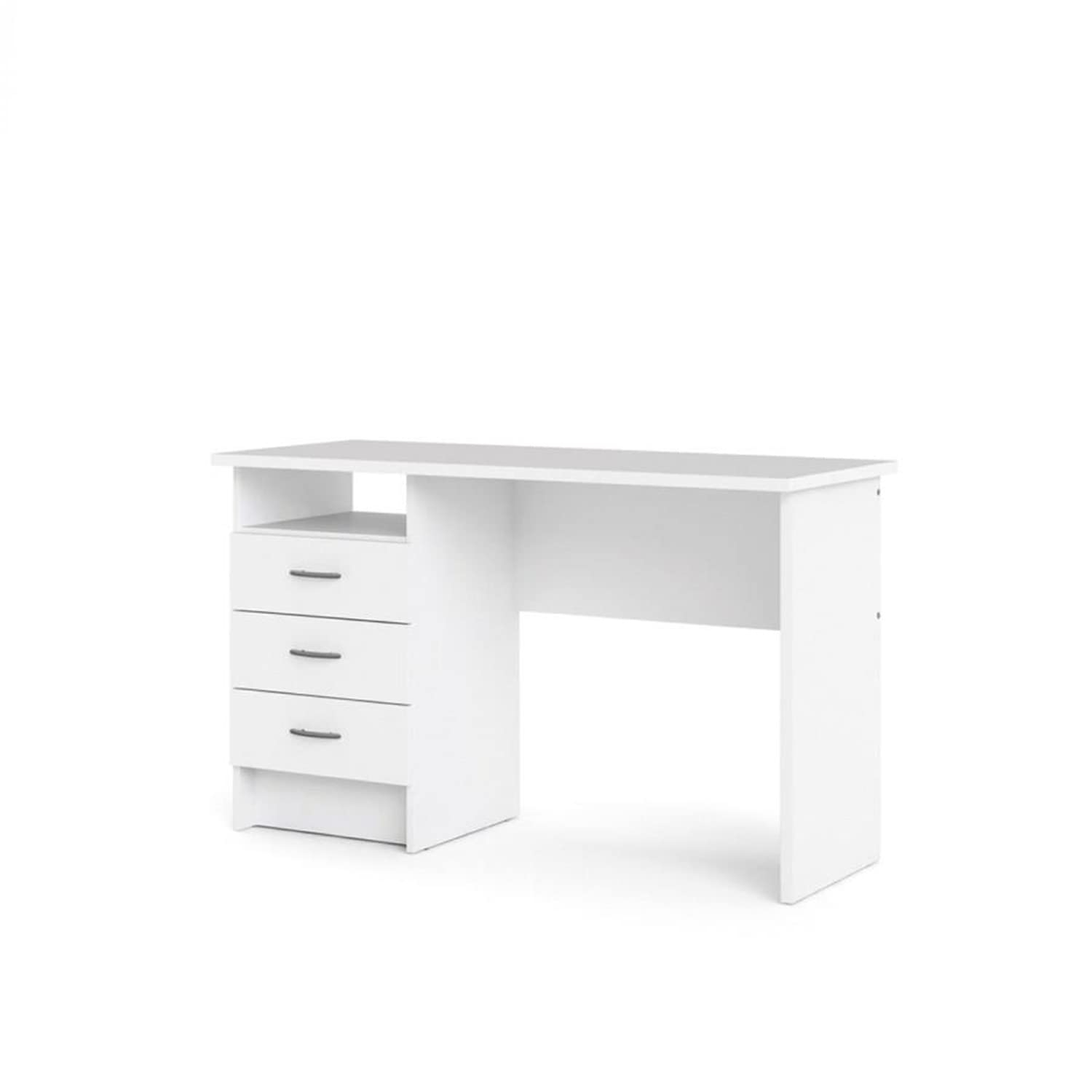 Tvilum Whitman 3 Drawer Office Desk with 1 Shelf for Adults, White
