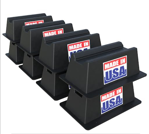 USA Made BULLKE 8-Pack Rooftop Pipe Support – 11.75" x 8" – 1000 lbs Capacity – UV-Resistant, Durable Plastic Blocks – Supports Conduit, PVC, Forge Molded Design