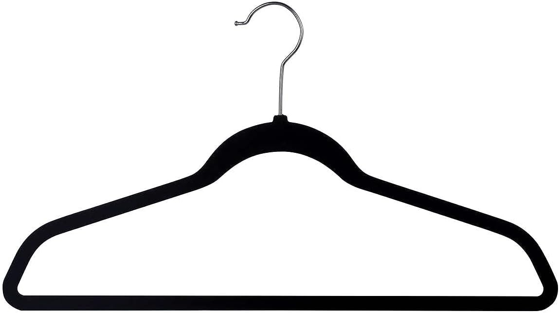 Space Saving Non Slip Hangers, 50 Pack, Black