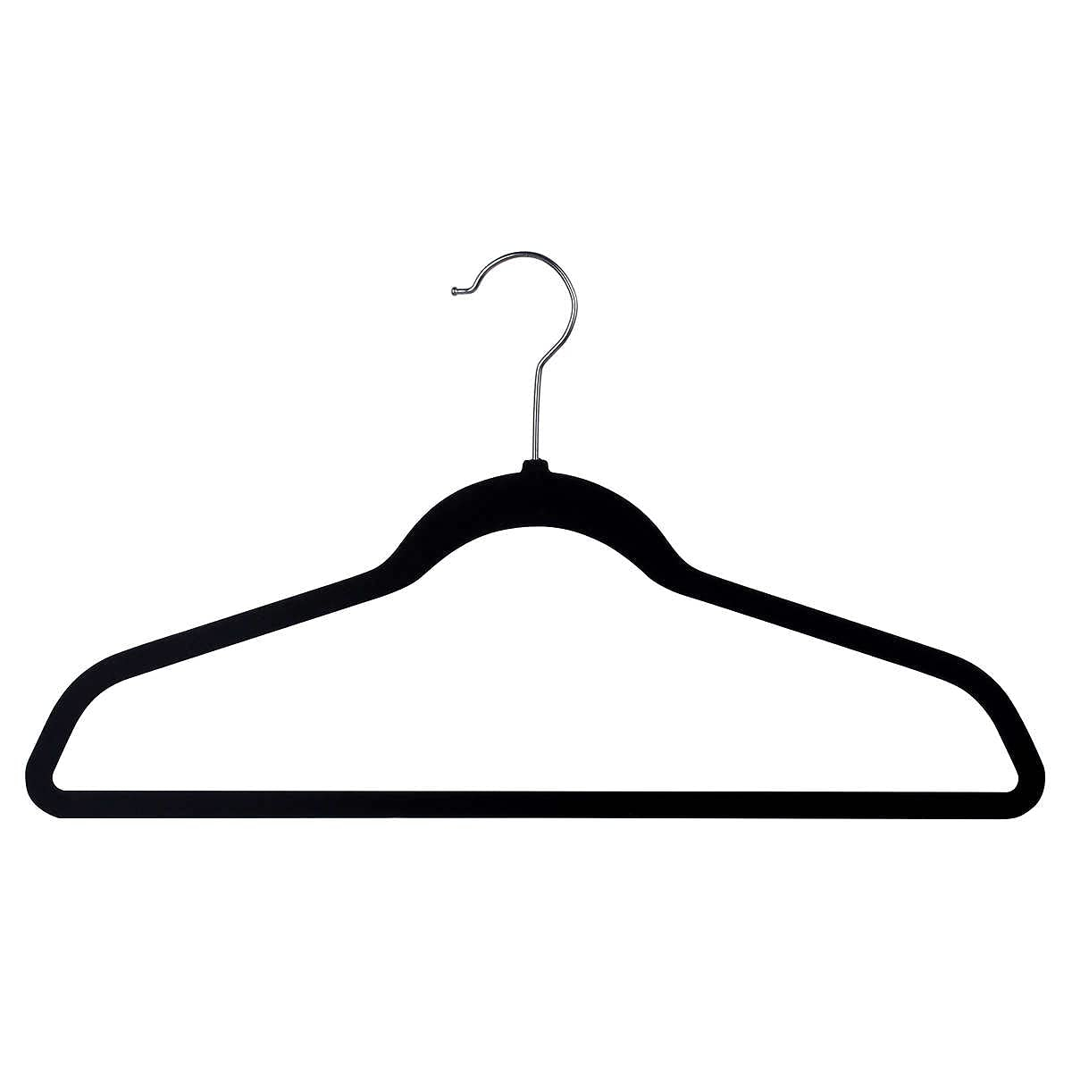 Space Saving Non Slip Hangers, 50 Pack, Black