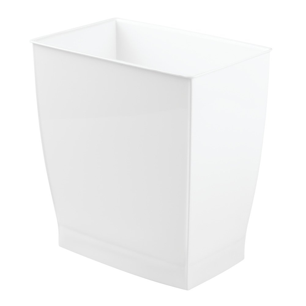 iDesign Mono BPA-Free Plastic Rectangular Waste Basket - 11.25" x 7.5" x 12", Gray