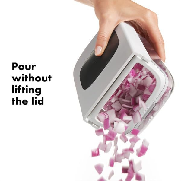 OXO Good Grips Vegetable and Onion Chopper with Easy Pour Opening White