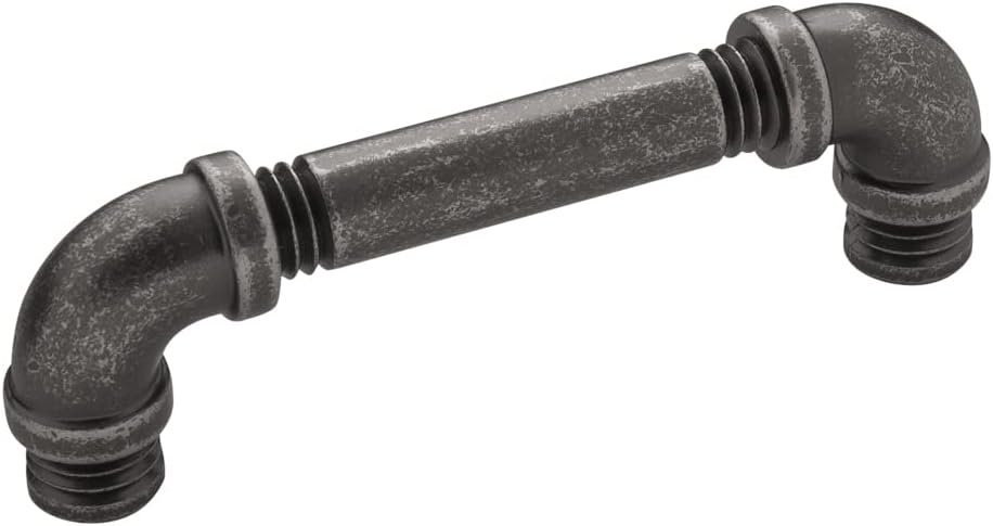 Hickory Hardware 10 Pack Solid Core Kitchen Cabinet Pulls, Luxury Cabinet Handles, Hardware for Doors & Dresser Drawers, 3-3/4 Inch (96mm) Hole Center, Black Nickel Vibed, Pipeline Collection