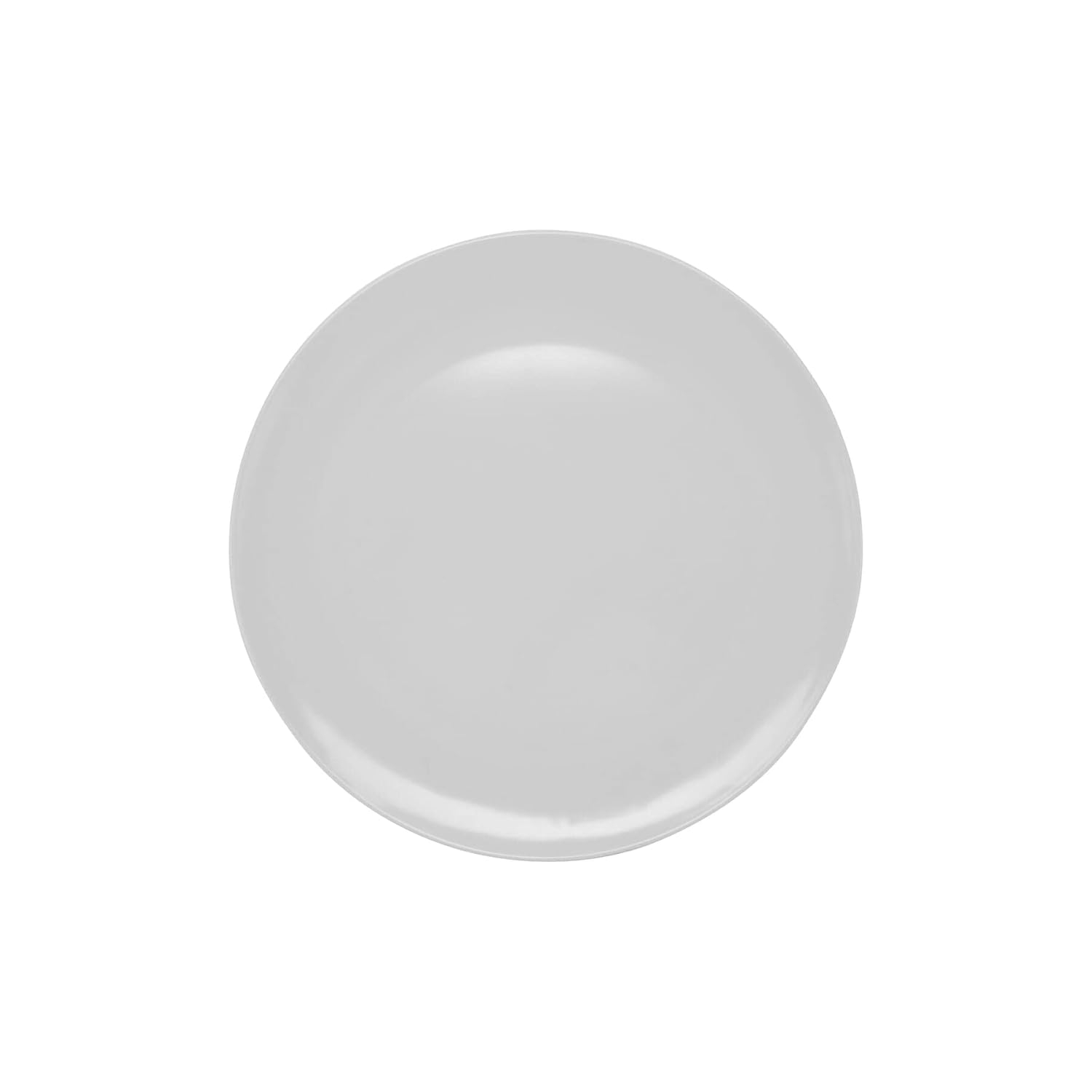 White Round Melamine Break-Resistant Dinner Plate, 14-inch