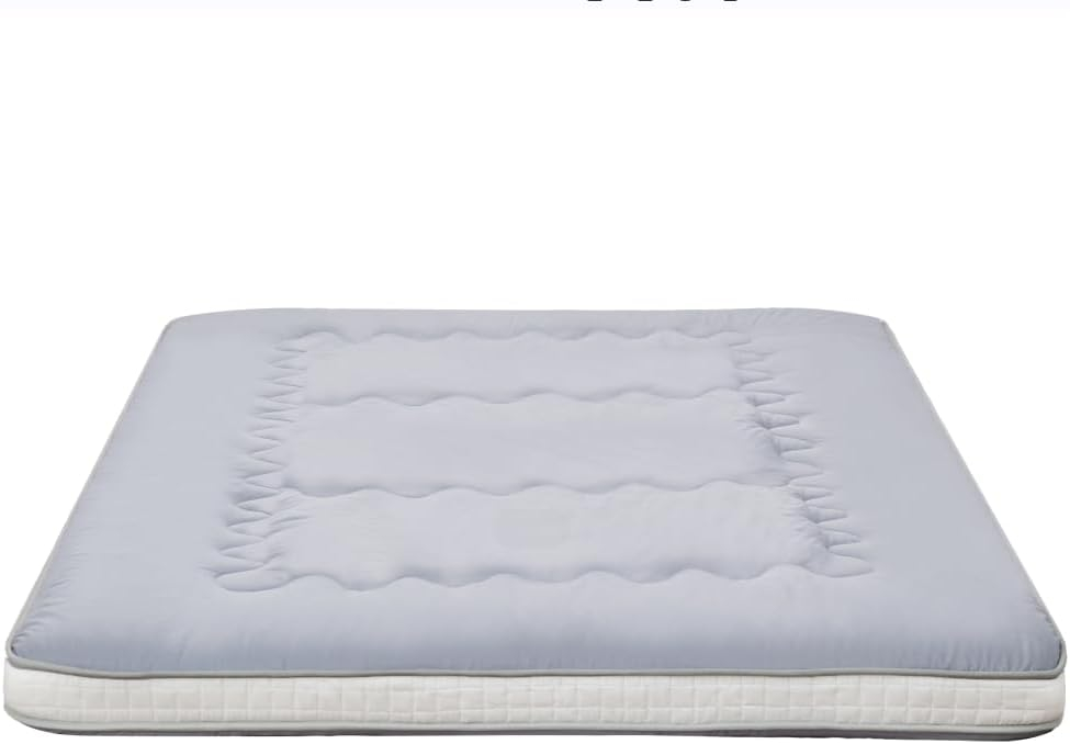 Dr.Futon Japanese Floor Futon Mattress Extra Thick Folding Roll Up Bed Topper Mat for Guest,Lounger and Tavel