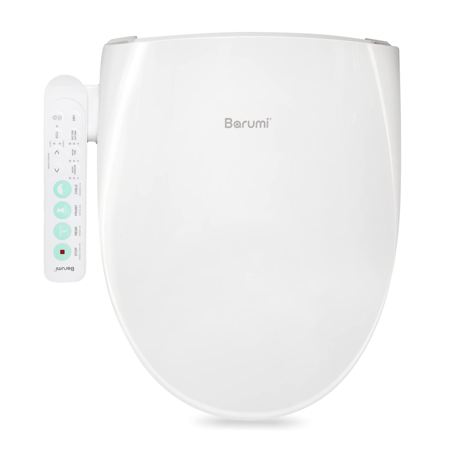 Barumi BM-5000 Electric Elongated Bidet for Toilet, Warm Seat & Air Dryer, Warm Water & Pressure, Self-Cleaning, Child Mode, Eco Mode, Night Light, Hybrid Heating, Soft Close Lid
