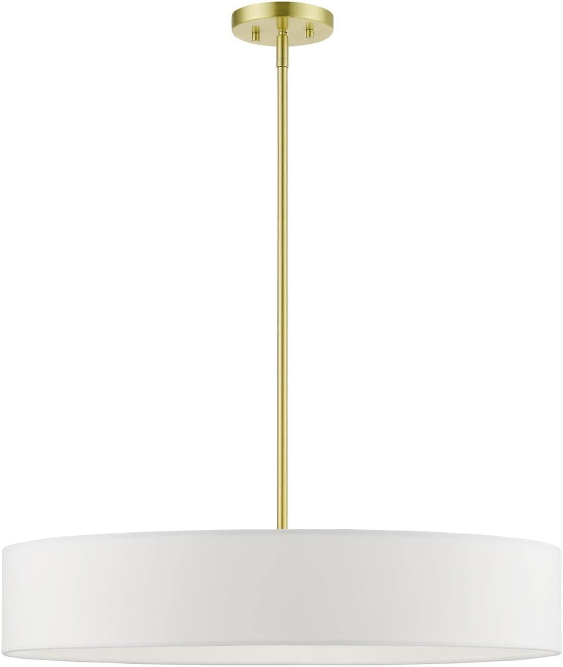 Livex Lighting Venlo 5 - Light Pendant in  Satin Brass/Shiny White