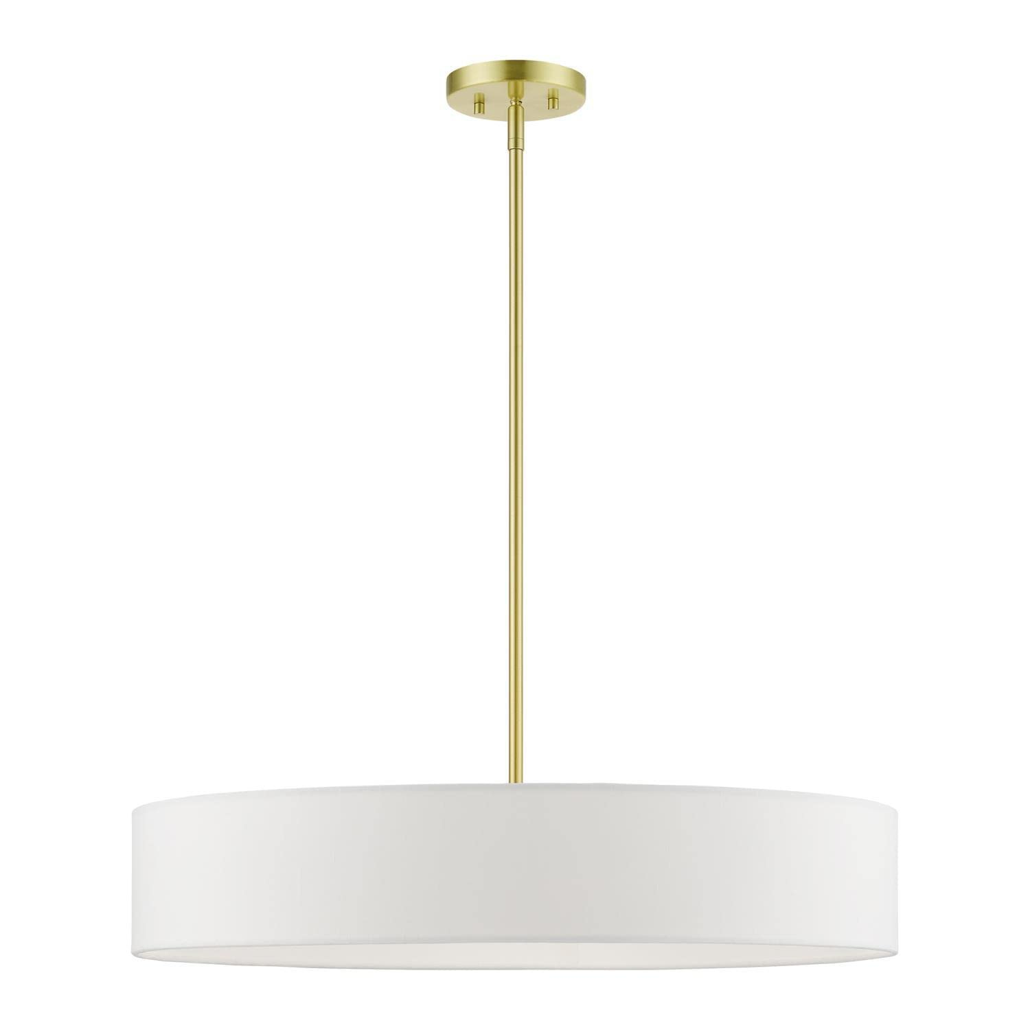 Livex Lighting Venlo 5 - Light Pendant in  Satin Brass/Shiny White