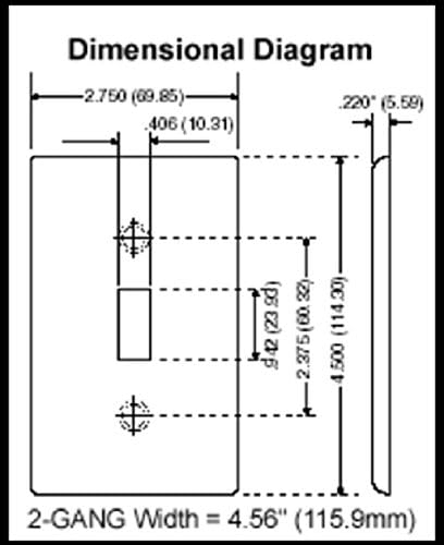 Gray Thermoplastic 2-Gang 1-Toggle 1-Blank Wallplate