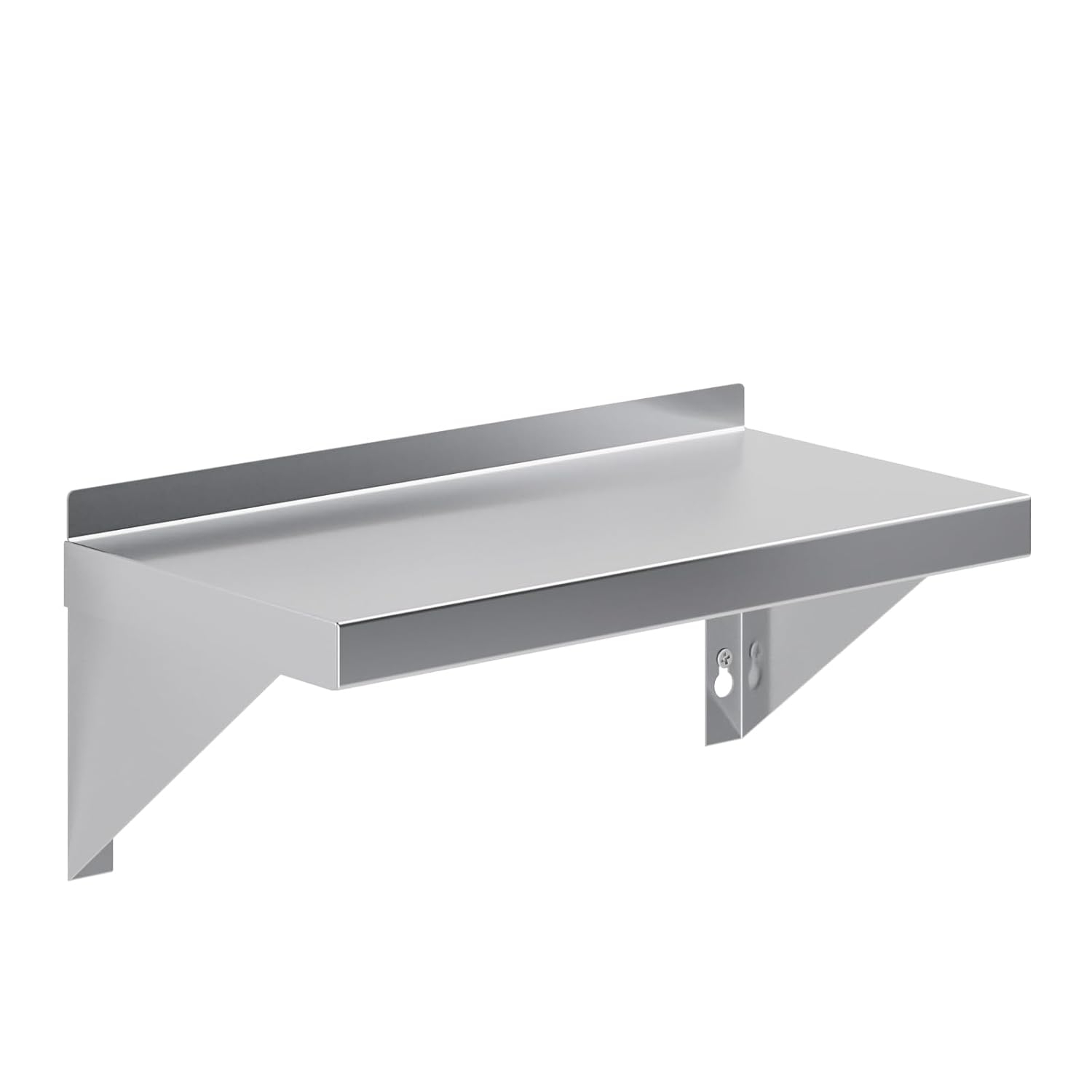 16" Stainless Steel Wall Shelf with Square Edge