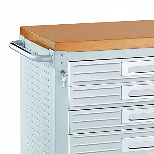 Granite Gray Heavy Duty Rolling Workbench with Wood Top