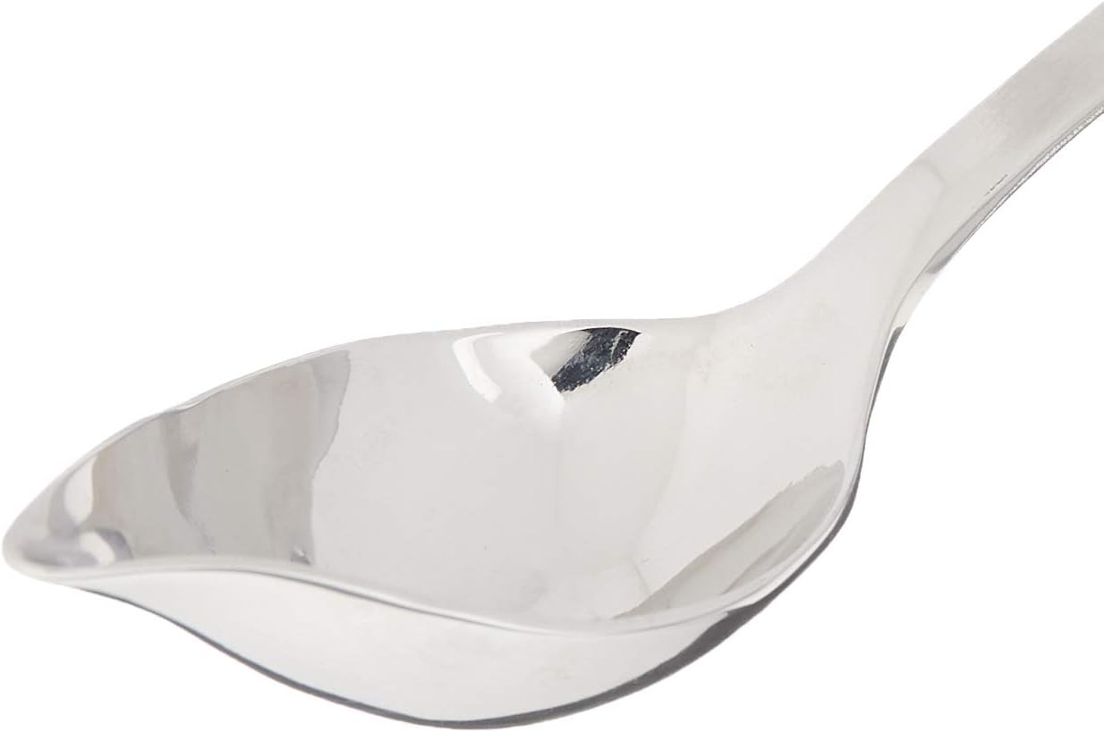 Petite Silver Stainless Steel Saucier Spoon with Spout