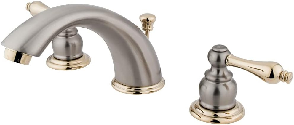 Kingston Brass KB979AL Victorian Widespread Bathroom Faucet, Brushed Nickel/Polished Brass
