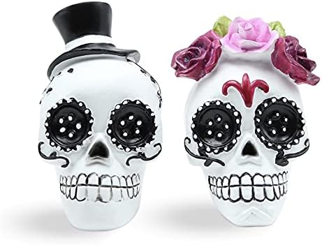 Day of The Dead Skull Couple, Sugar Skull, Halloween Decor, Skeleton Set,  Figurines & Knick-Knacks