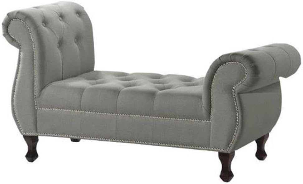 Baxton Studio Ipswich Grey Linen Bench