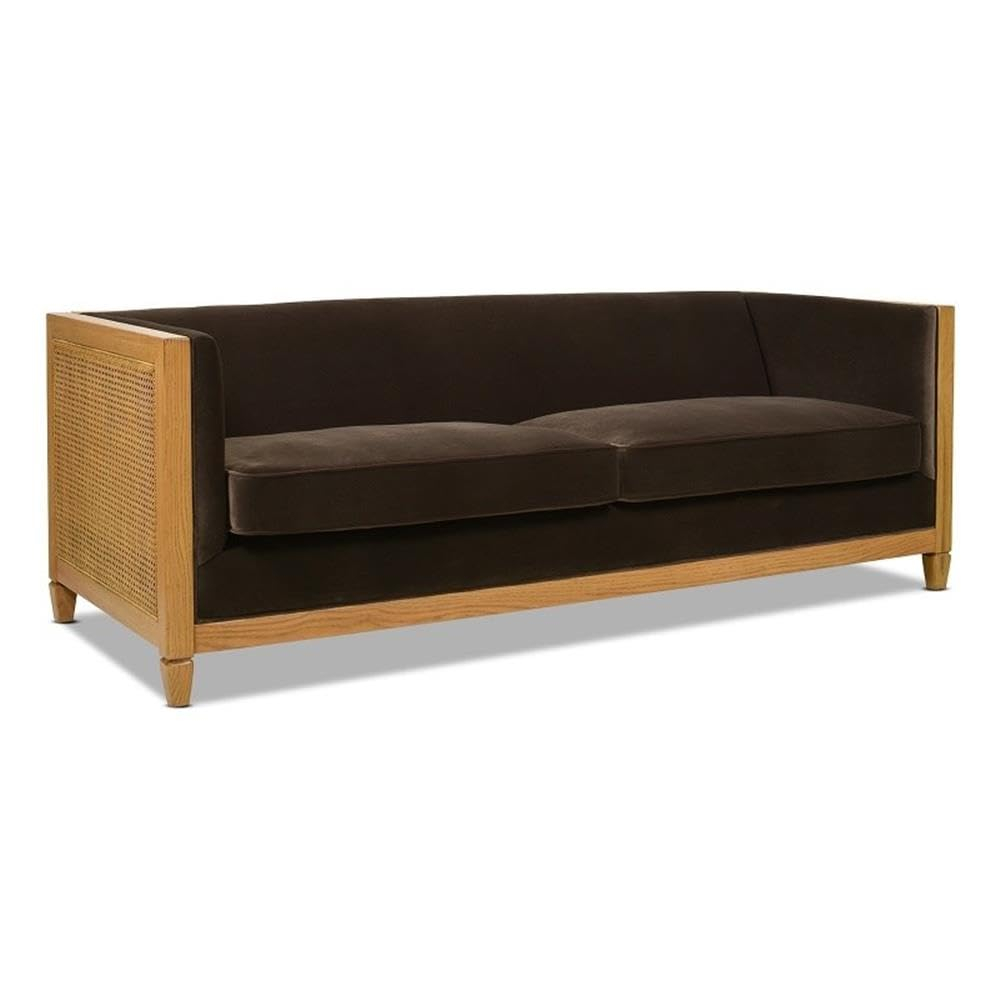 Jennifer Taylor Home Georgia Cane Rattan Tuxedo Seating Collection (Sofa), Brown