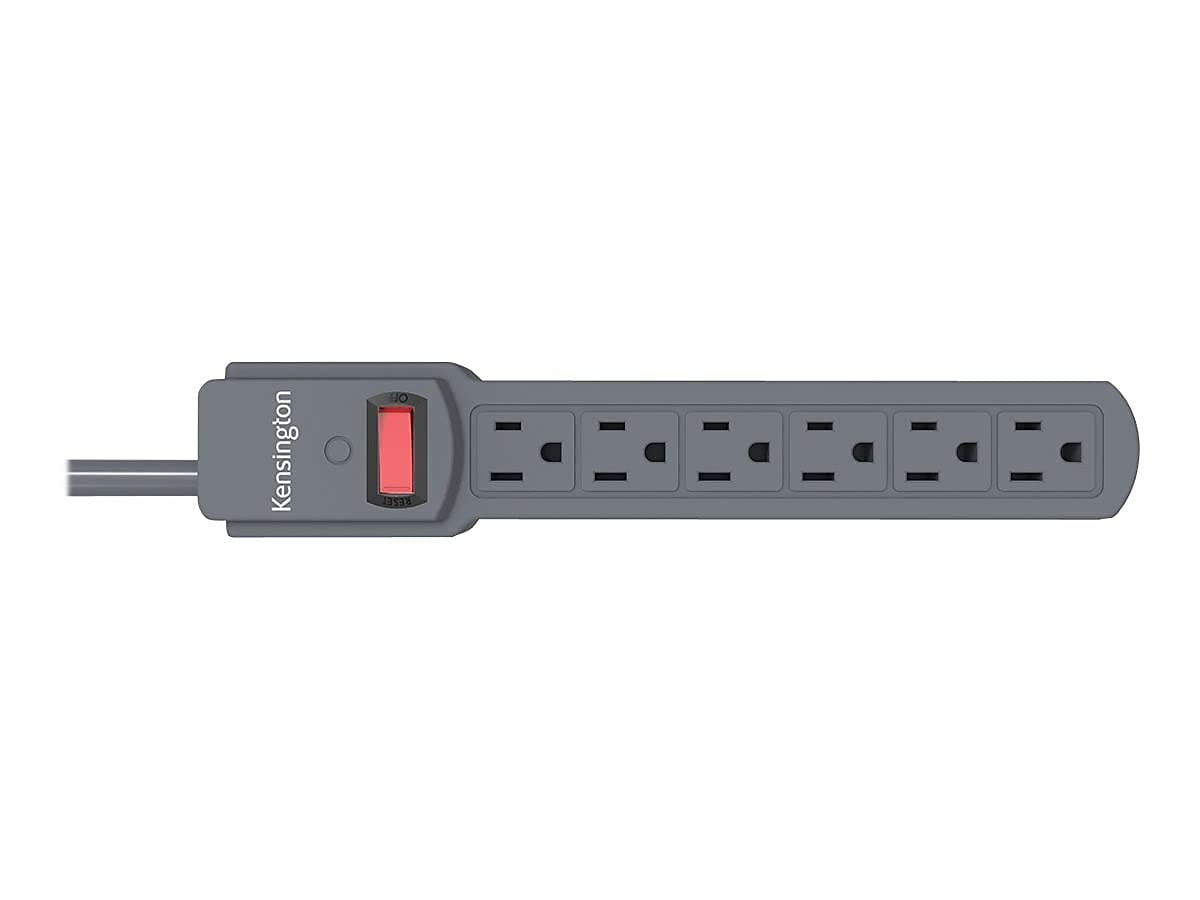Kensington Guardian Power Strips: 6 Outlet, 4-Foot Cord (Black/Grey)