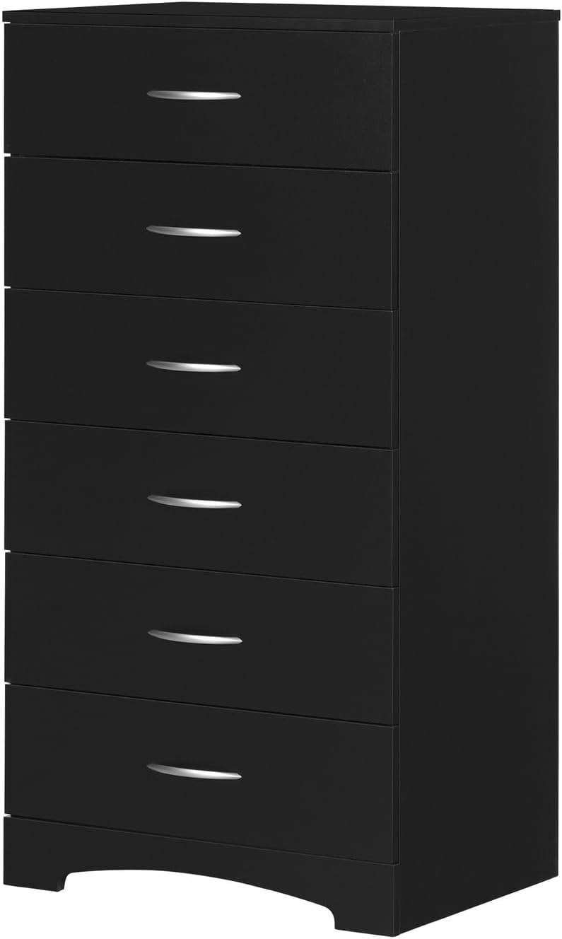 South Shore SoHo 6-Drawer Lingerie Chest, Pure Black