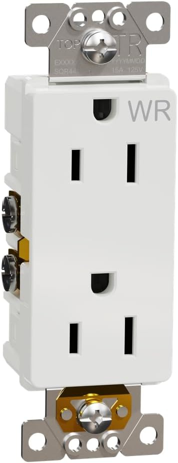 X Series 15-Amp White Tamper Resistant Decorator Outlet