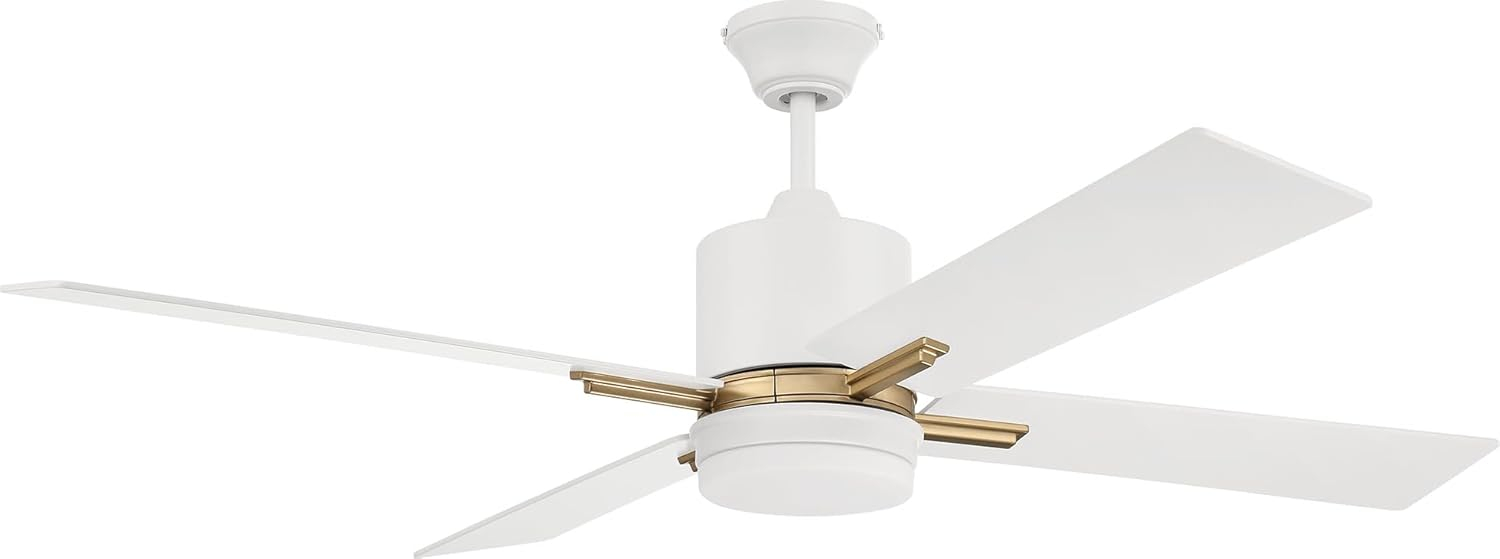 Craftmade  52" Teana Ceiling Fan Satin Brass/White - Hardwired