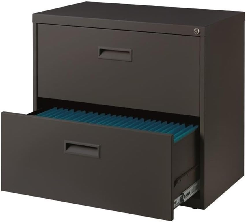 Hirsh 30 inch Wide 2 Drawer Lateral File Cabinet for Home or Office, Charcoal