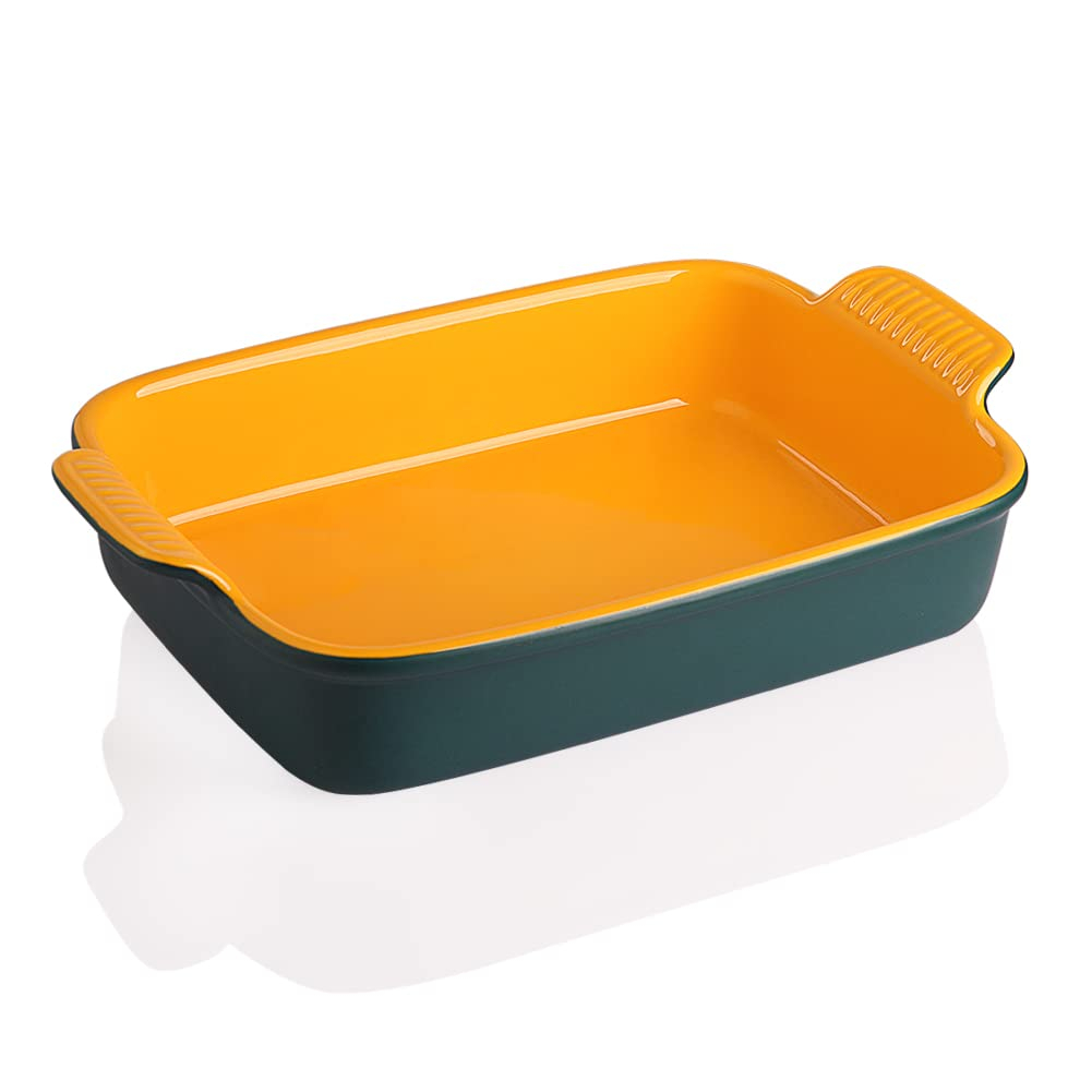 Sweejar Porcelain Baking Dish, Rectangular Bakeware Lasagna Pan, Casserole Dish for Daily Use, 13*9.6 inch ,Red