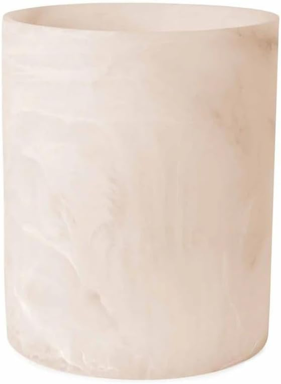 Pale Pink Resin Cylinder Waste Basket