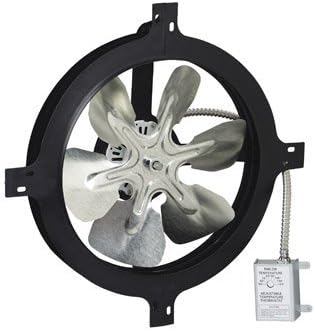 Air Vent Gable Mount 18" Duct 350 CFM Ventilation Fan 35Db for Attic - Plastic