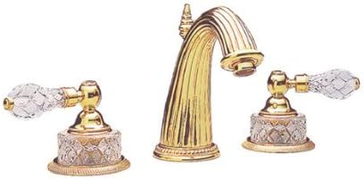 Phylrich K280_025 Polished Gold Regent Cut Crystal Double Handle Widespread Bathroom Faucet from the