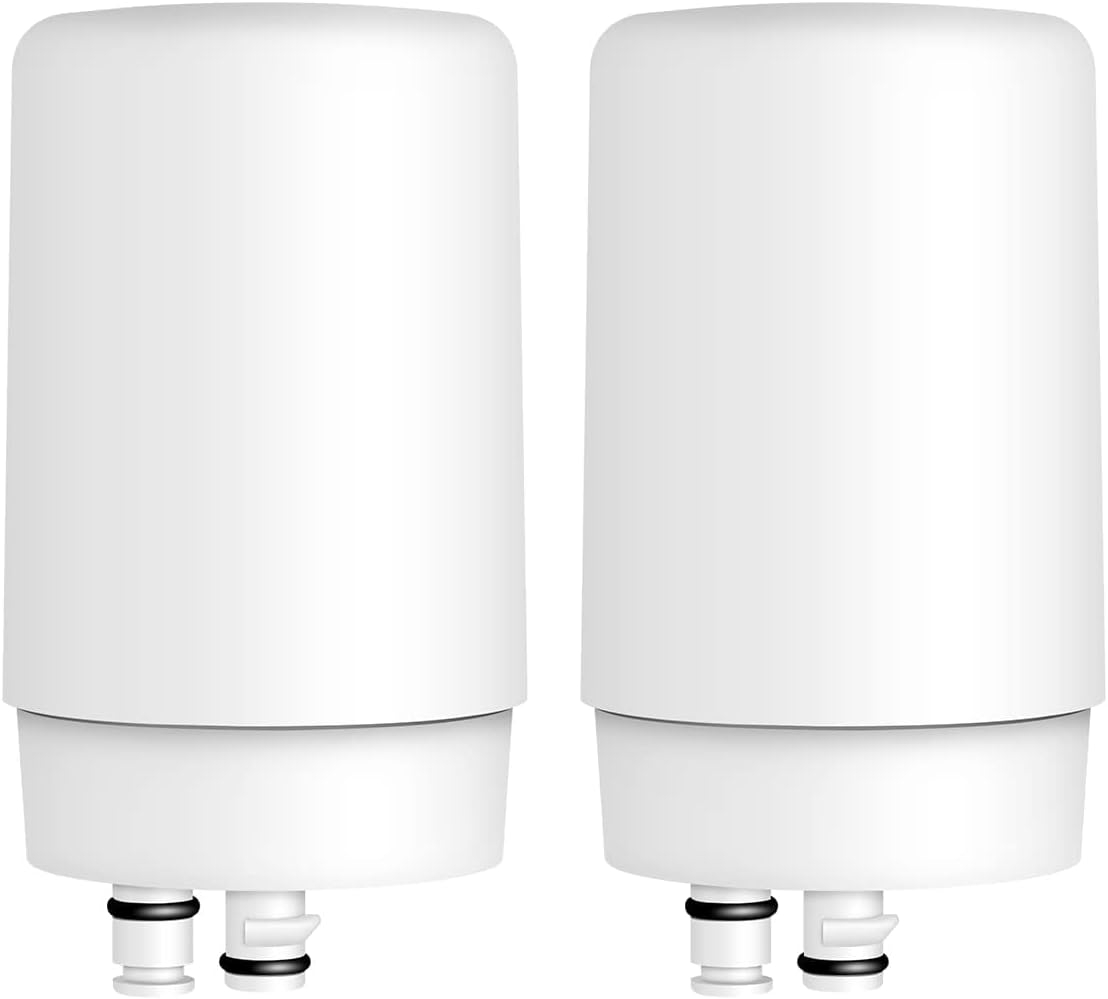 Fil-Fresh 2-Pack Faucet Filter Replacement for Brita Faucet Filtration System, NSF Certified to Reduce Chlorine, BPA-Free, Lasts 4-Months or 100 Gallons, White