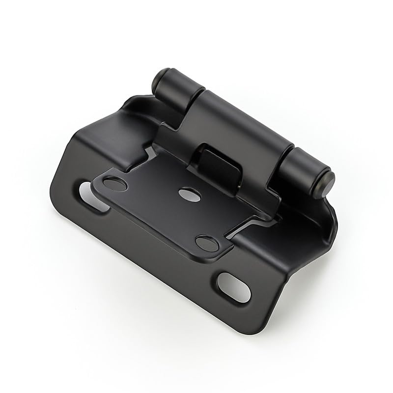 50 Pack 25 Pairs Semi-Overlay 1/2 inch Self-Closing Face Frame Cabinet Hinges Matte Black Half Wrap-Around Kitchen Cabinet Door Hinges Face Mount Cabinet Hardware Matte Black Matte Black