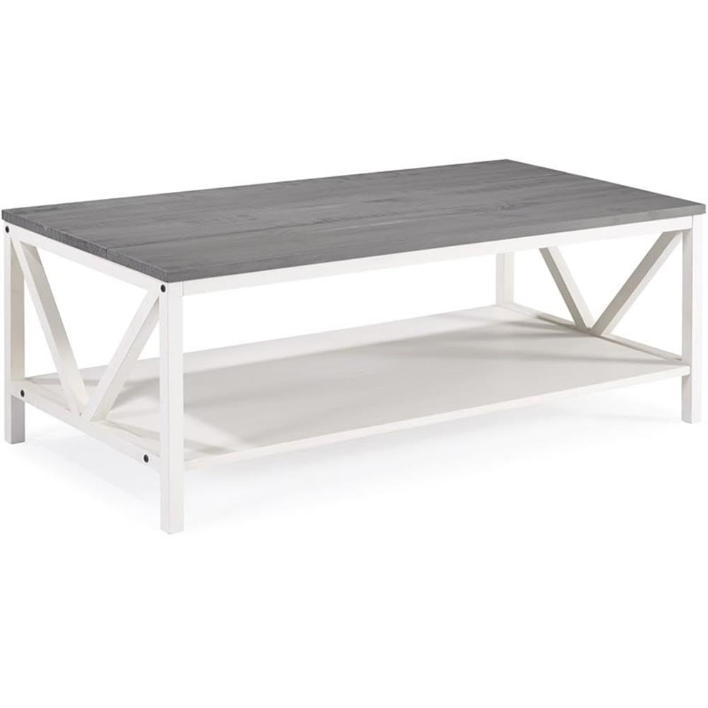 19" 1 Drawer Wood Side Table - Reclaimed Barnwood / White Wash