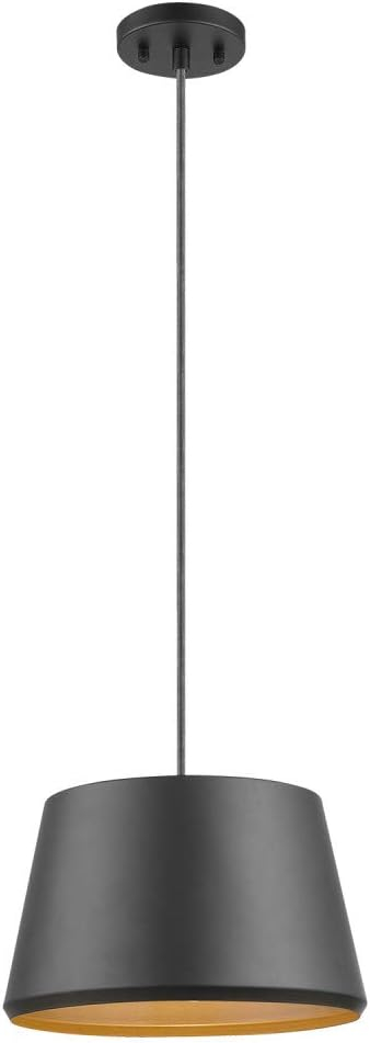 GLOBE Electric Harvey 1-Light Pendant Lighting, Matte Black, Black Fabric Cord, Bulb Not Included