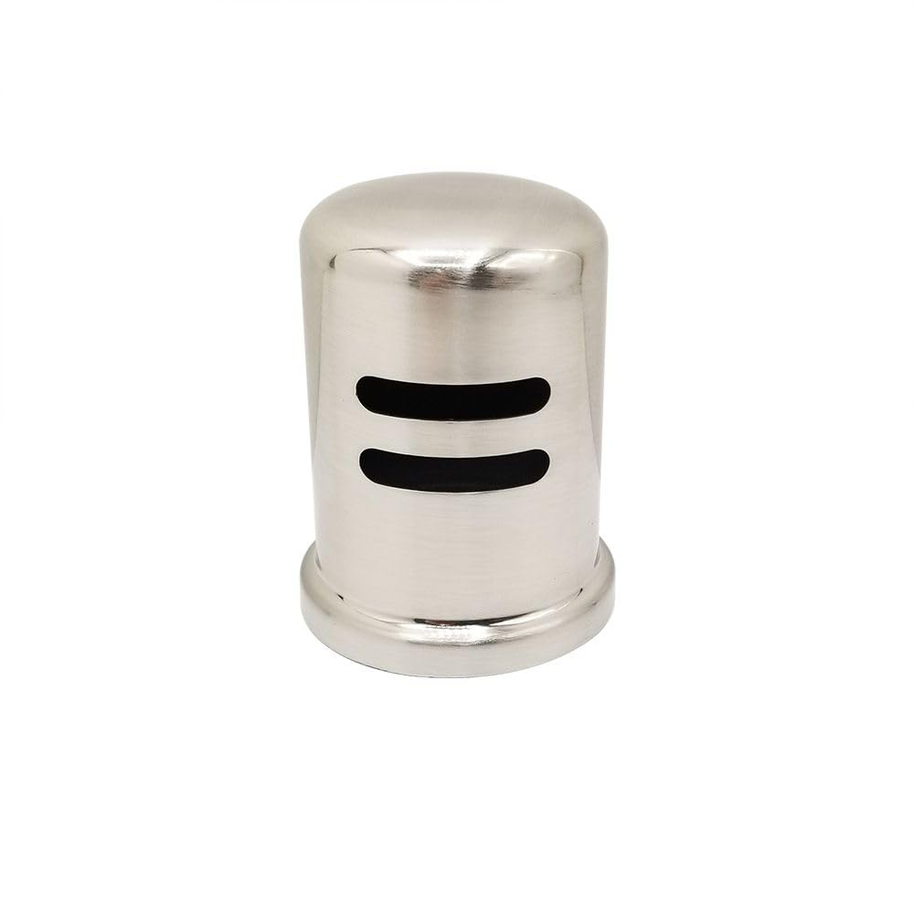 Thrifco 4405742 Kitchen Dishwasher Air Gap Cap (Flanged) - Satin Nickel Finish Brass