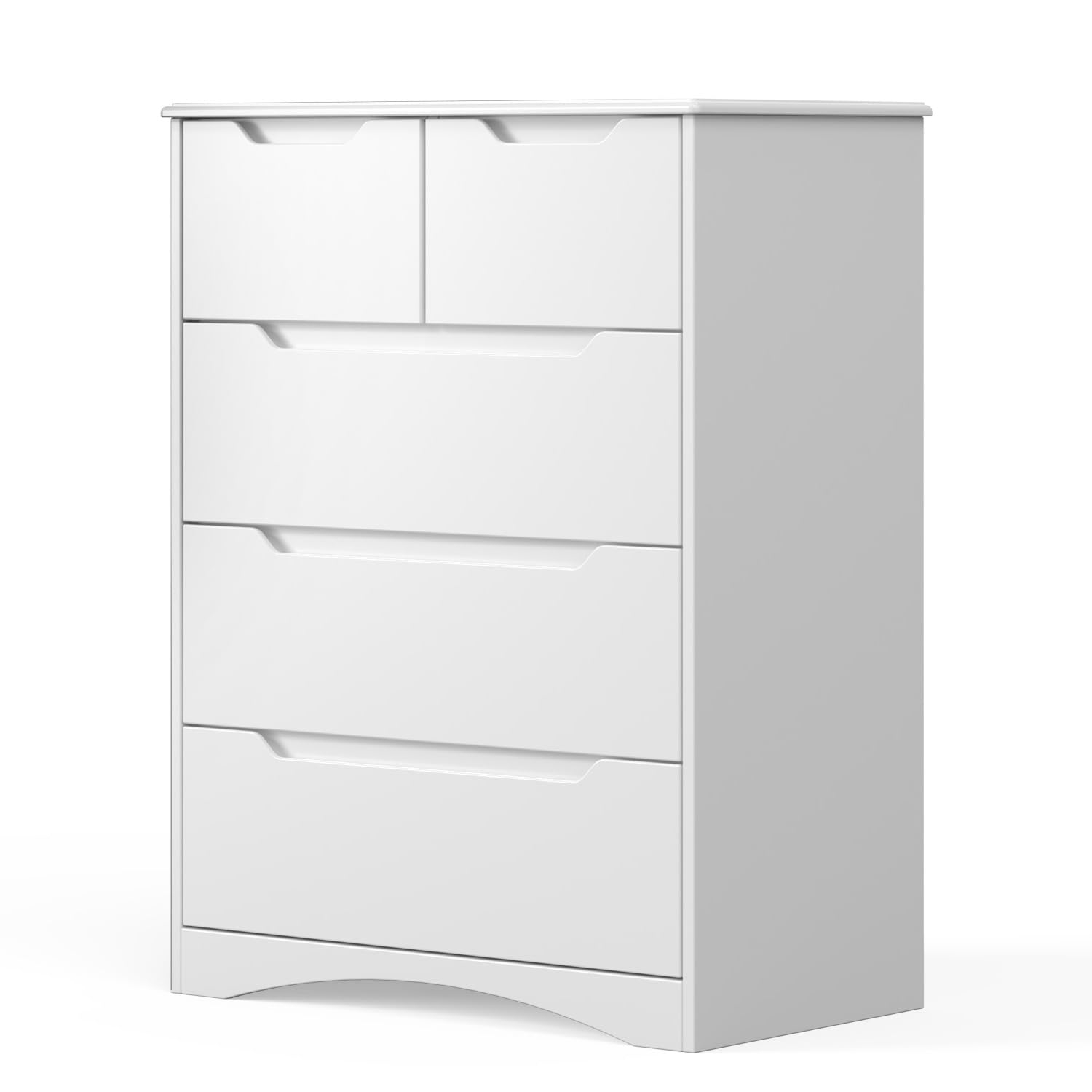 37  Tall Modern 5 Drawer Chest of Drawers Dresser Organizer, Vertical Clothes Storage Hanging Cabinet for Hallway, Bedroom