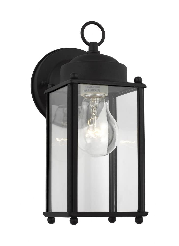 Antique Brushed Nickel Outdoor Wall Sconce with Clear Glass Shade