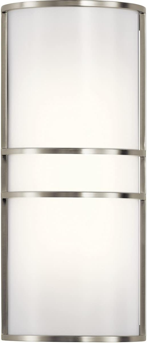 Brushed Nickel LED Wall Sconce with White Acrylic Shade