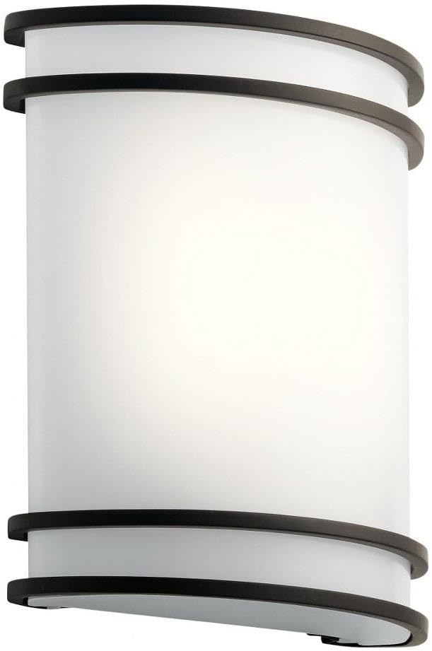 Distressed Bronze Dimmable LED Wall Sconce with White Shade