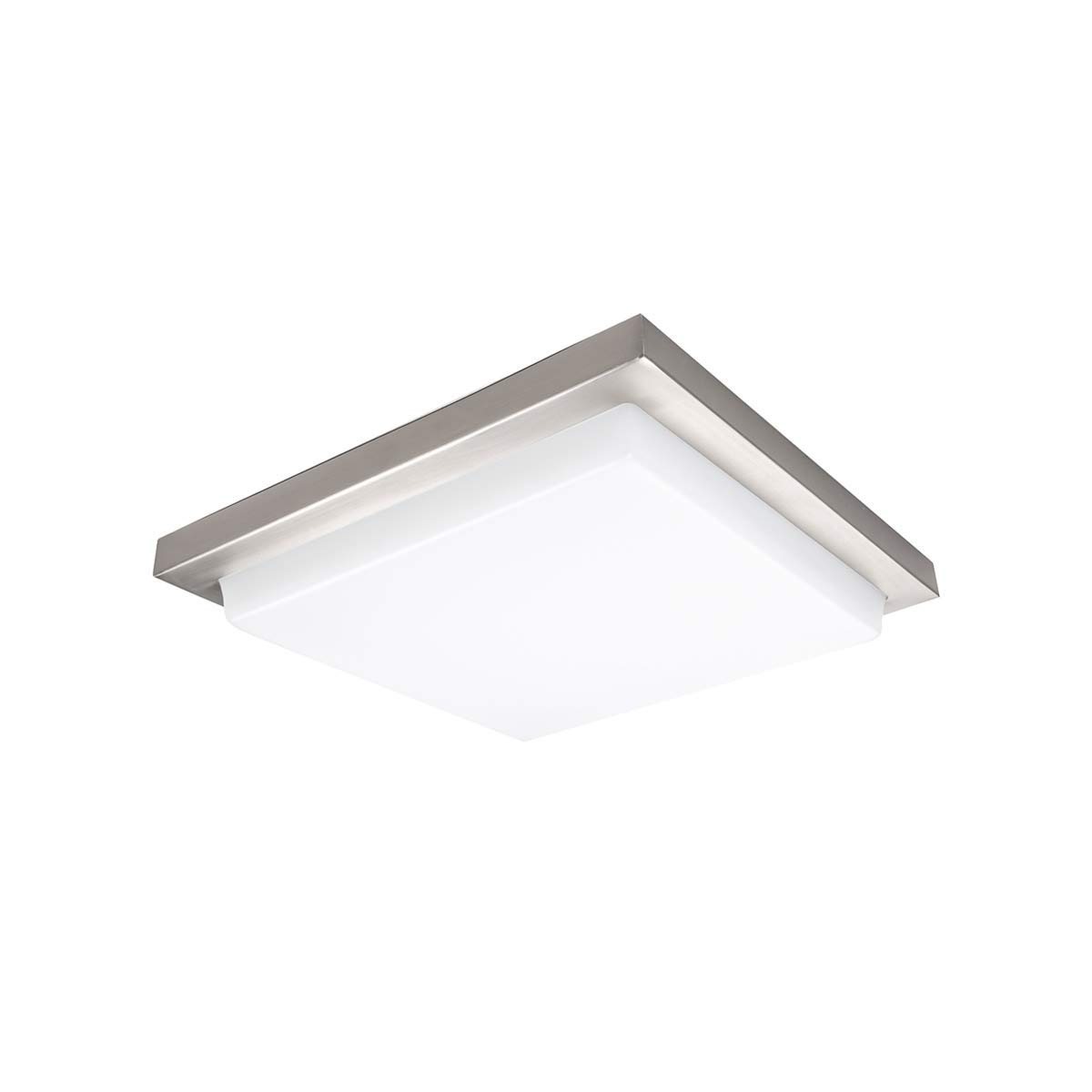 Metro 12" Square LED Flush Mount in Brushed Nickel