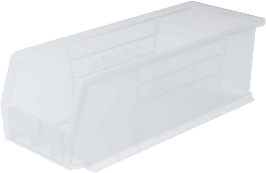 Akro-Mils Stackable Storage Bins, AkroBins Stacking Organizer, 15"x5"x5", Clear, 12-Pack