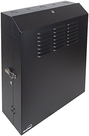 NavePoint 5U Vertical Server Rack Enclosure, Low Profile, 20" Deep, Max Weight Capacity 150lbs - 5U Network Cabinet Vertical Wall Mount, Perforated, Black