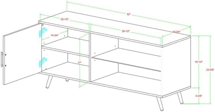 Sleek 52" Black Walnut Engineered Wood TV Stand with Storage