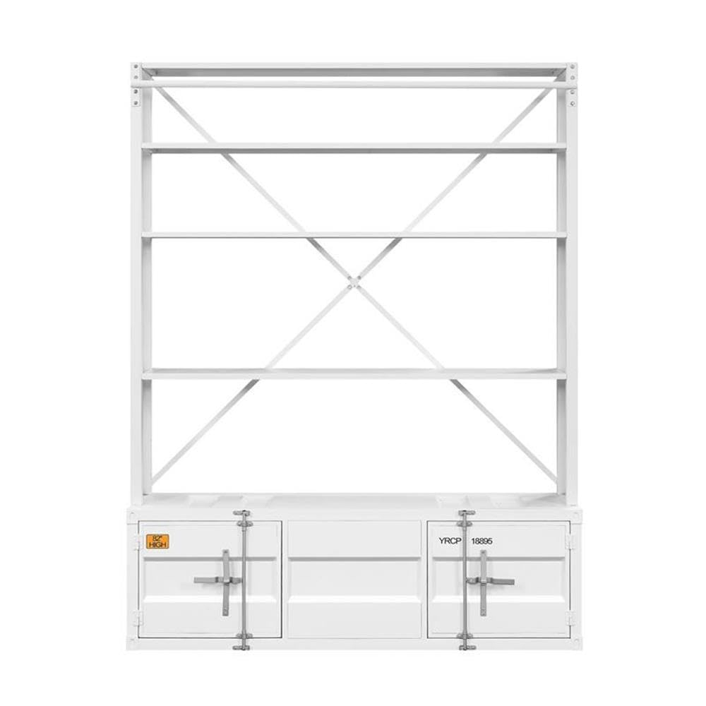 ACME Cargo Bookshelf & Ladder (TV Stand) in White
