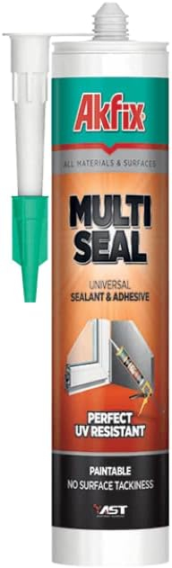 Akfix Hybrid Polymer Sealant - All Purpose Adhesive for Window, Door & Roofing Gutters, Super Bonding to Metal, Wood, Ceramic, PVC, Glass, Concrete, Industrial Adhesives & Sealants | 1 Pack, 9.8 Oz.