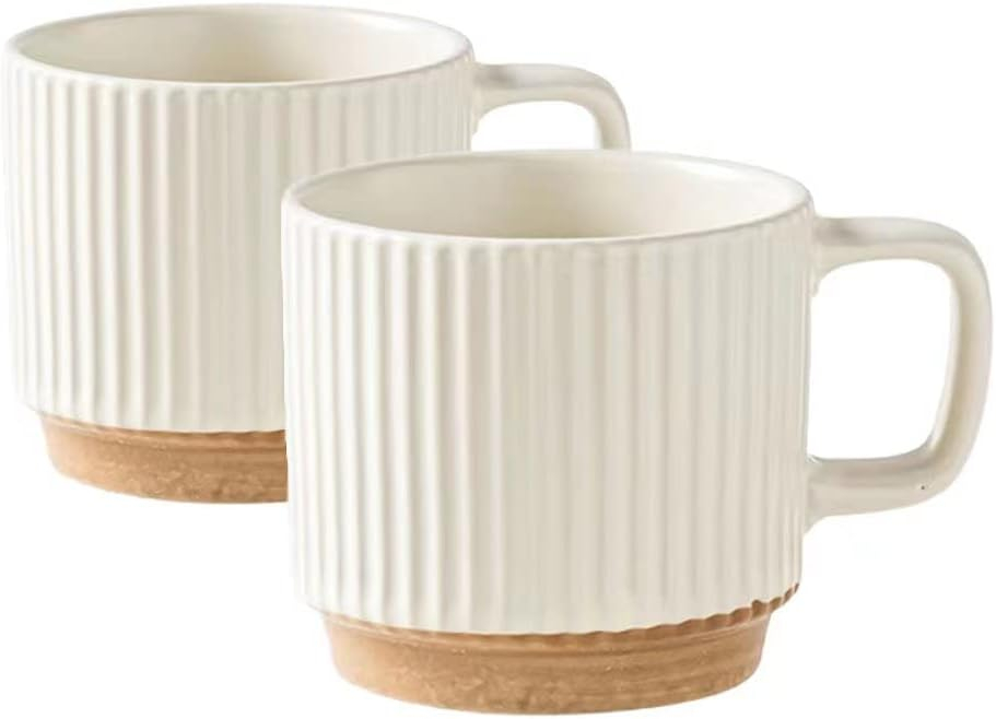 Ceramic Mug 2Pcs, Ceramic Coffee Cups,milk cup, Ceramic mugs for home and office,Microwave safe milk coffee cup
